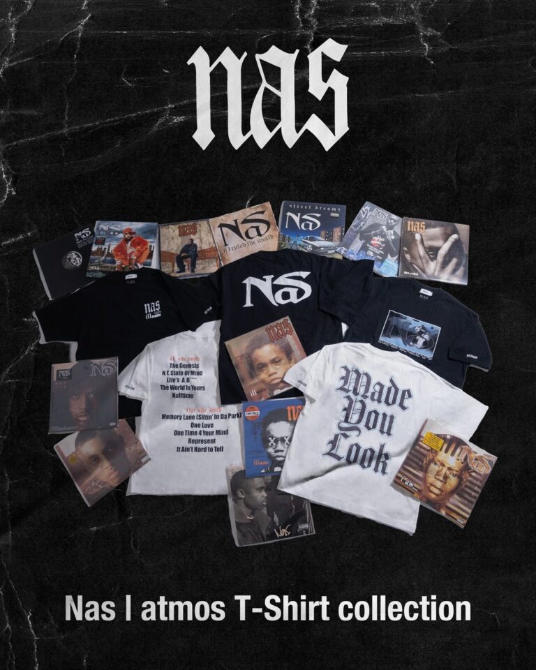Nas ナズ ヒップホップ界のレジェンド「NAS」× atmos Apparel コラボTEEが2024年