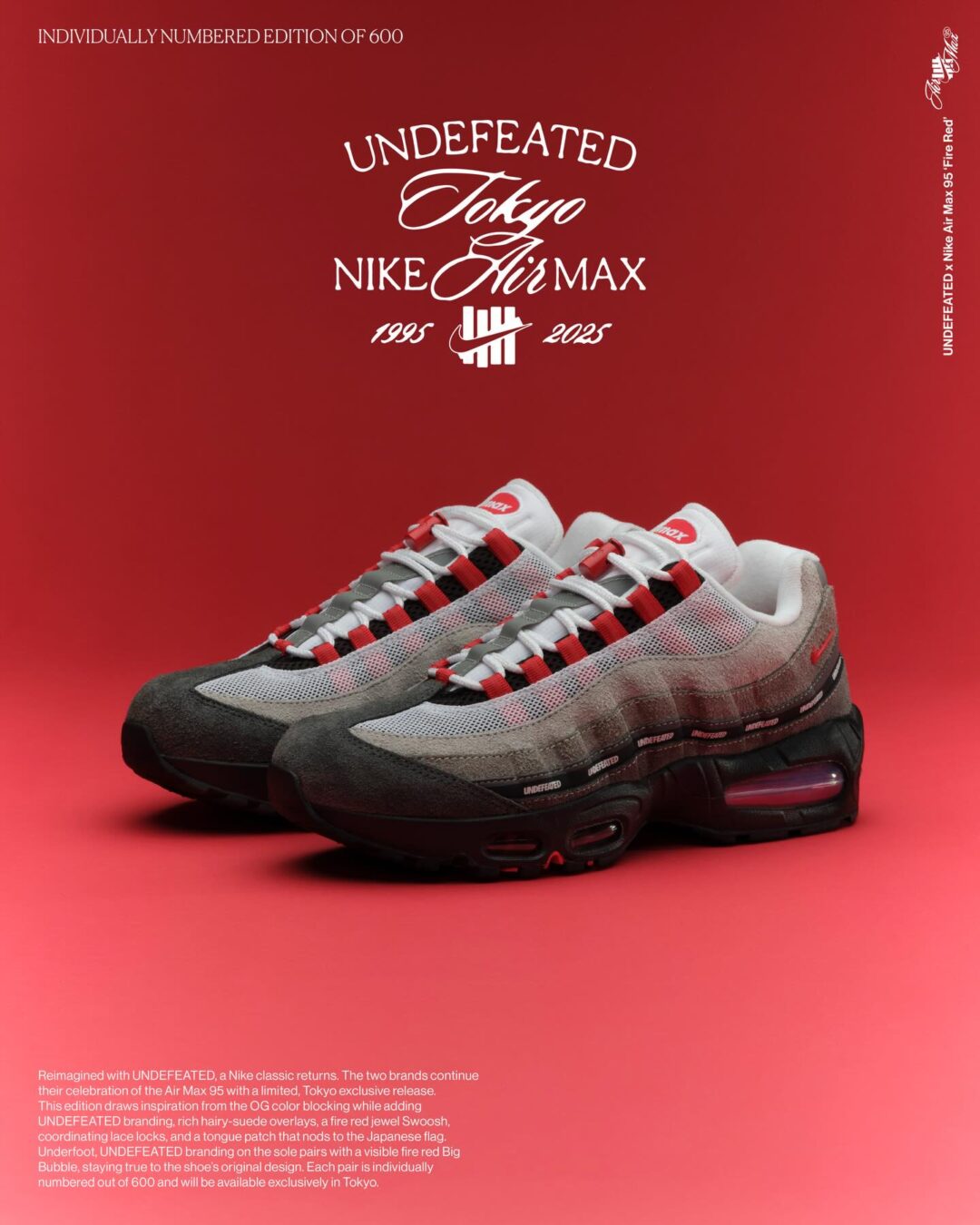 【2025年 12/14 発売】UNDEFEATED × NIKE AIR MAX 95 SP (アンディフィーテッド ナイキ エア マックス 95) [IB4453-001/IB4453-100/IB4523-001/IB4523-002/IB4523-003/IB4523-004/IB4523-200]