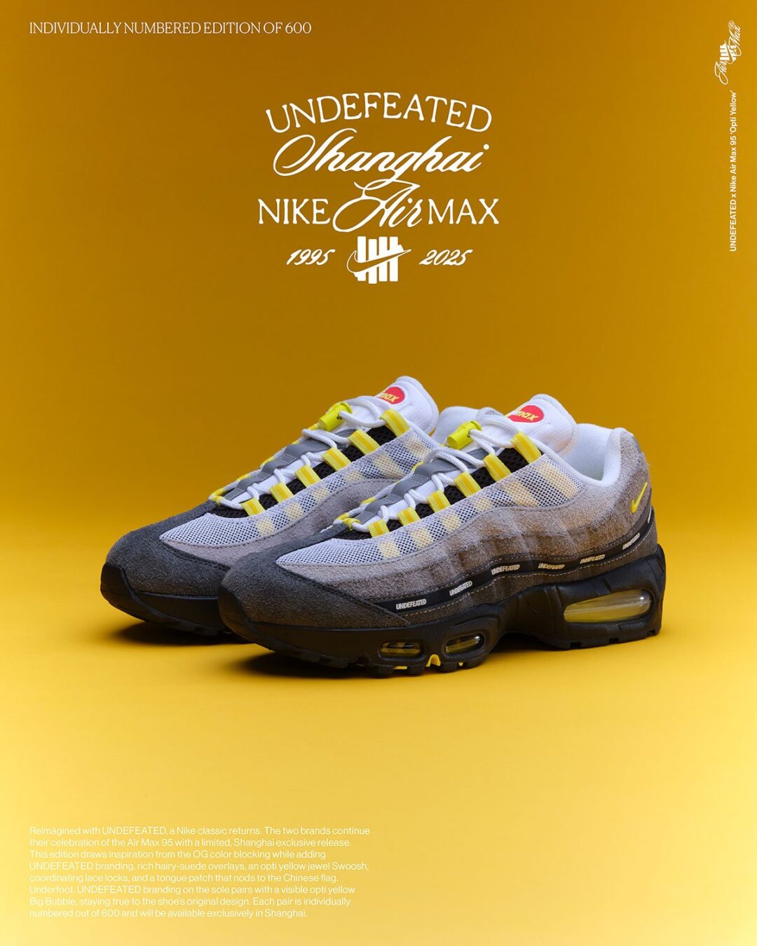 【2025年 12/14 発売】UNDEFEATED × NIKE AIR MAX 95 SP (アンディフィーテッド ナイキ エア マックス 95) [IB4453-001/IB4453-100/IB4523-001/IB4523-002/IB4523-003/IB4523-004/IB4523-200]