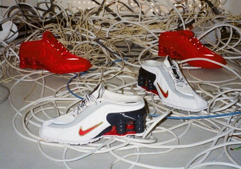 2025年 10/30 発売】MARTINE ROSE × NIKE SHOX MR4 “White/Fire Red