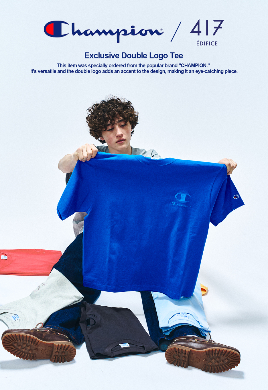 Champion × 417 EDIFICE 別注「ダブルロゴ Tee」が発売 (チャンピオン エディフィス Double Logo)