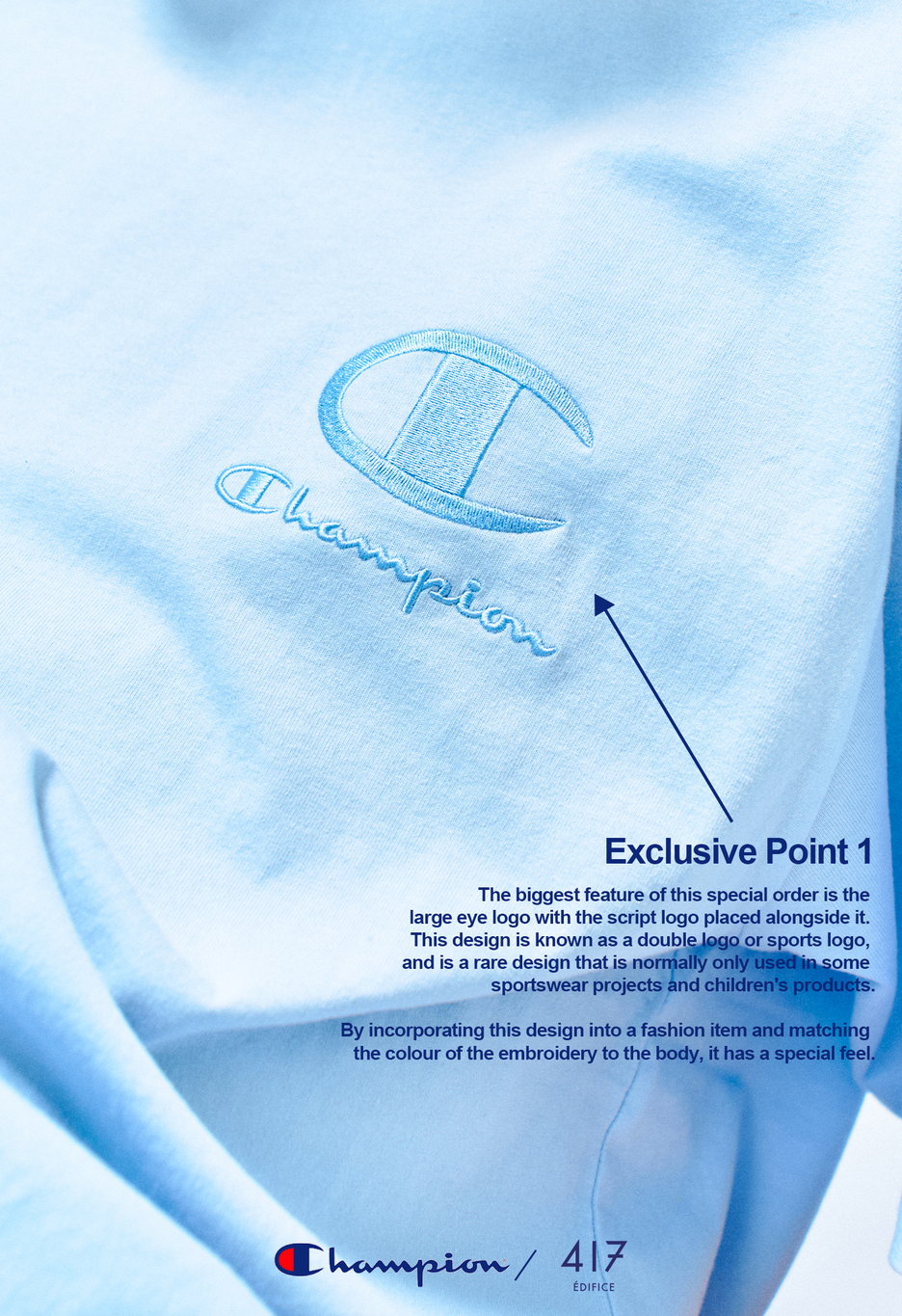 Champion × 417 EDIFICE 別注「ダブルロゴ Tee」が発売 (チャンピオン エディフィス Double Logo)