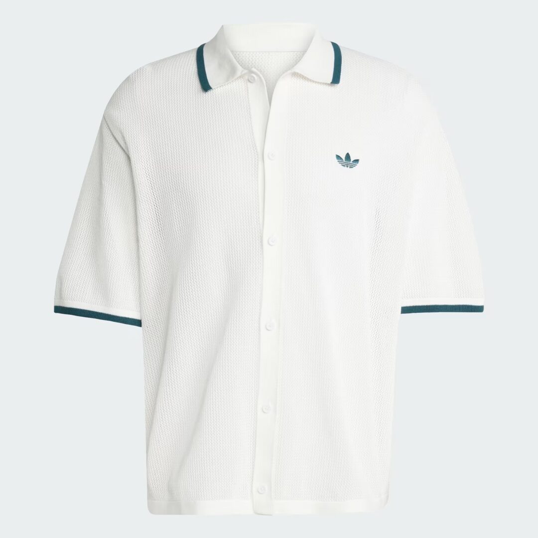 アディダス オリジナルスから気楽に着こなせるデザインの「ボタン ニットシャツ」が発売 (adidas Originals Button Knit Shirt) [KC3526]