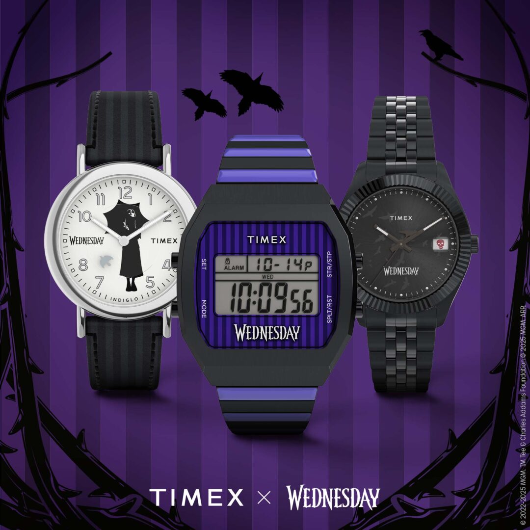 Netflix作品「Wednesday / ウェンズデー」× Timex コラボ時計が2025年 6/4 発売 (ネットフリックス ティム・バートン Tim Burton タイメックス)