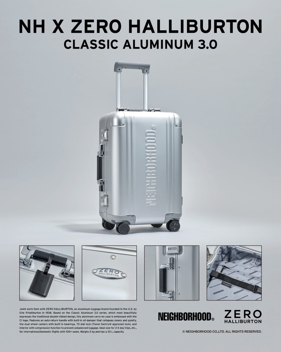 NEIGHBORHOOD × ZERO HALLIBURTON コラボレーションが2025年 5/17 発売 (ネイバーフッド ゼロハリバートン)