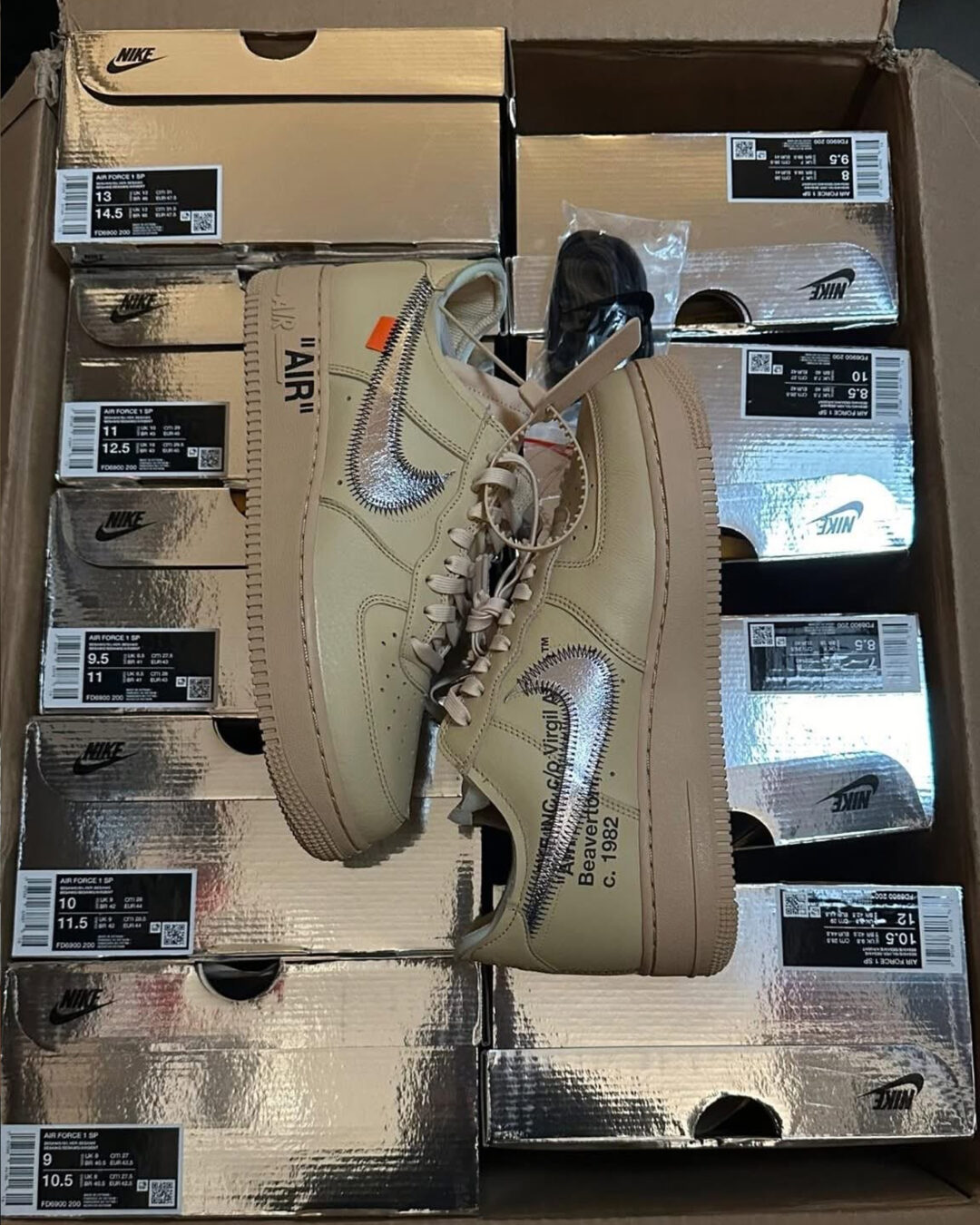【2025年 秋 発売予定】OFF-WHITE × NIKE AIR FORCE 1 LOW SP “Sesame” (オフホワイト ナイキ エア フォース 1 ロー “セサミ”) [FD6900-200]