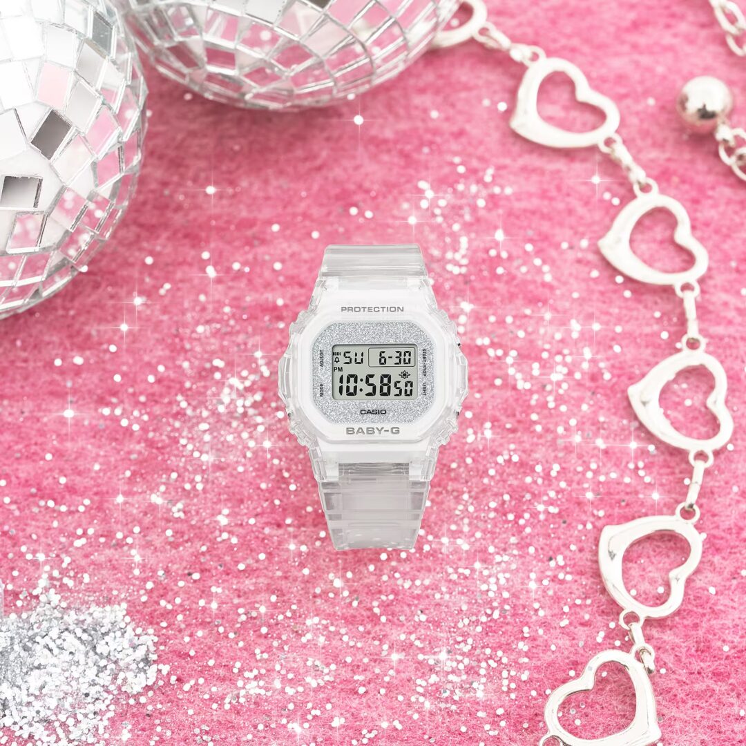 G-SHOCKからキラキラ輝くグリッターダイアル & スケルトン バンドデザインモデル “BGD-565GC-7JF”が発売 (Gショック ジーショック)