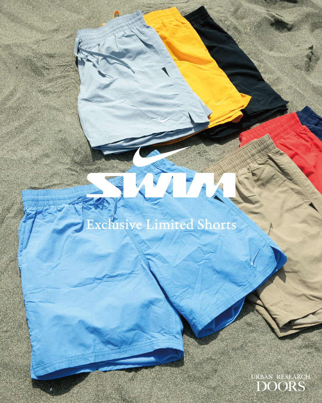 NIKE SWIM Exclusive for URBAN RESEARCH DOORS "Reナイロン7ボレーショーツ"が2025年 5/30 発売 (ナイキ スイム アーバンリサーチ ドアーズ)