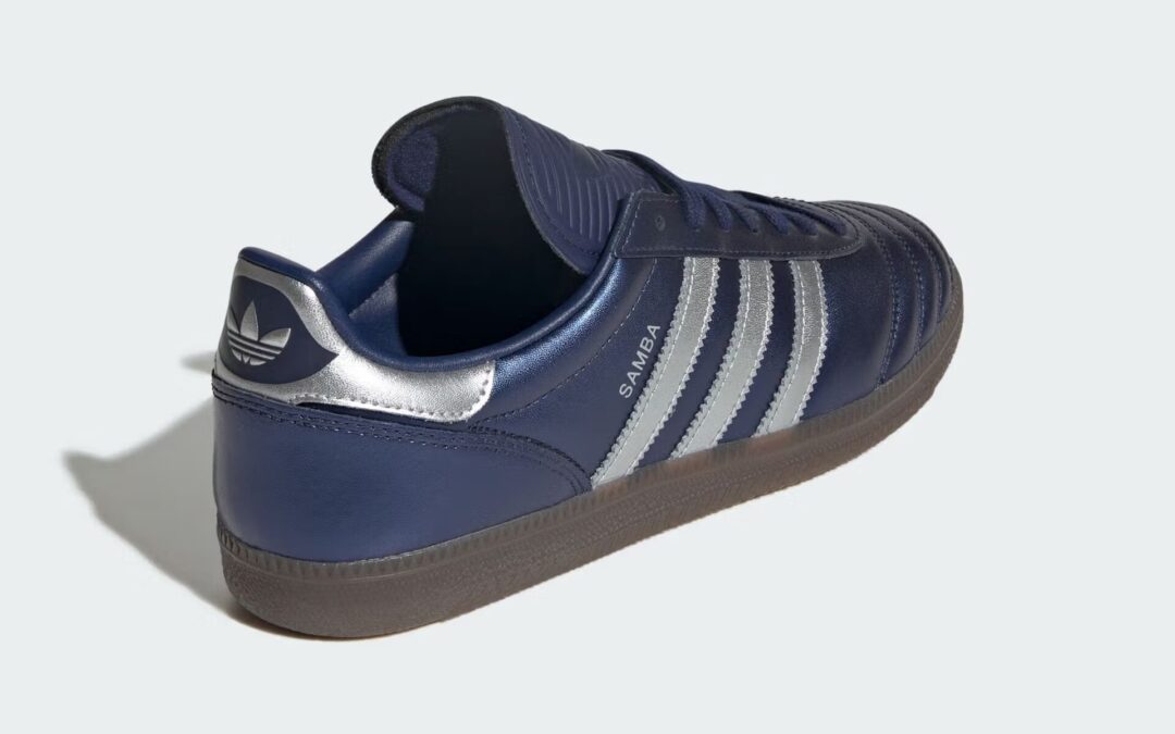 【2025年 発売】adidas Originals SAMBA JP “Dark Blue/Silver Metallic/Gum” (アディダス オリジナルス サンバ “ブルー/シルバー/ガム”) [JR2180]