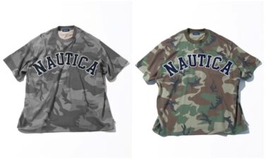 NAUTICA "ビックシルエット アーチロゴ カモフラ柄 クルーネックTシャツ"が発売 (ノーティカ)