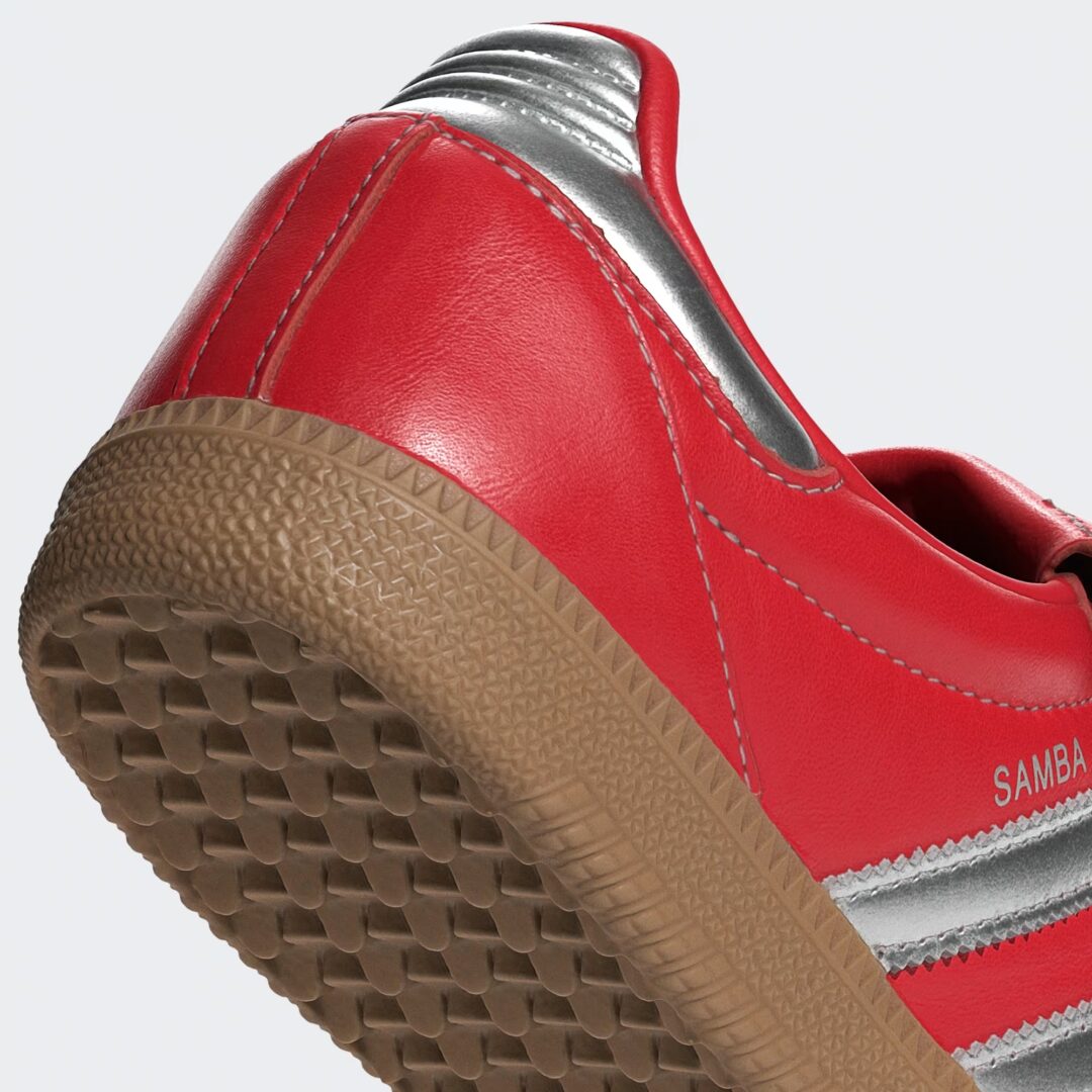 【2025年 発売】adidas Originals SAMBA Long Tongues “Better Scarlet/Silver Metallic/Gum” (アディダス オリジナルス サンバ ロングタン “スカーレット/シルバー/ガム”) [JS3938]
