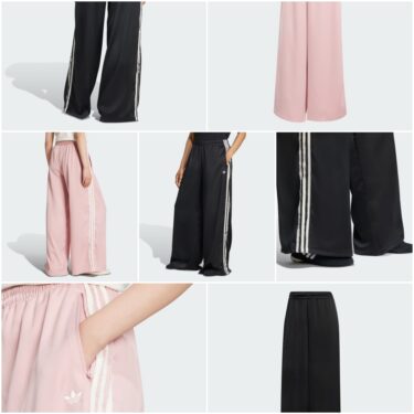 【2025年 6/13 発売】アディダス オリジナルス "サテン ワイドレッグパンツ ラッフル スリーストライプス" (adidas Originals Satin wide leg trousers with ruffles and three stripes) [KC8813/KC8815]
