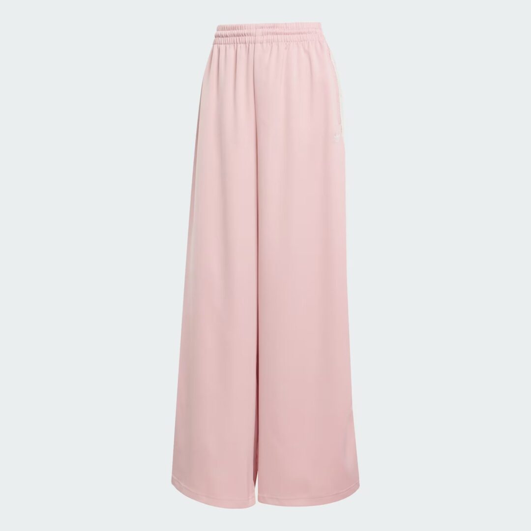 【2025年 6/13 発売】アディダス オリジナルス “サテン ワイドレッグパンツ ラッフル スリーストライプス” (adidas Originals Satin wide leg trousers with ruffles and three stripes) [KC8813/KC8815]