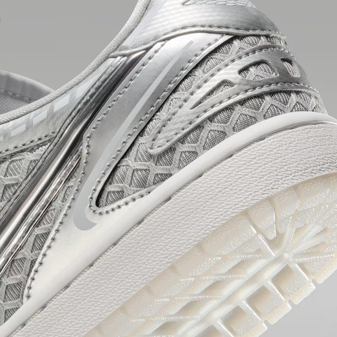 【2025年 7/1 発売】NIKE W AIR JORDAN 1 LOW METHOD OF MAKE “Neutral GrayMetallic Silver” (ナイキ ウィメンズ エア ジョーダン 1 ロー MM “メソッドオブメイク/グレー/シルバー”) [HQ2186-002]