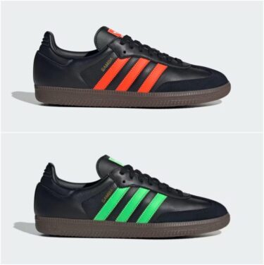 【2025年 6/1 発売】adidas Originals SAMBA OG “Core Black/Impact Orange/Screaming Green” (アディダス オリジナルス サンバ “ブラック/オレンジ/グリーン”) [JR0910/JR0911]