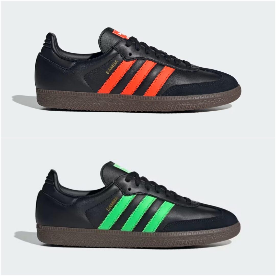 【2025年 6/1 発売】adidas Originals SAMBA OG “Core Black/Impact Orange/Screaming Green” (アディダス オリジナルス サンバ “ブラック/オレンジ/グリーン”) [JR0910/JR0911]