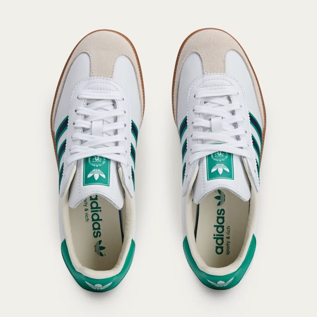 【2025年 夏 発売予定】SPORTY & RICH × adidas Originals SAMBA “Footwear White/Green/Off White” (スポーティーアンドリッチ アディダス オリジナルス サンバ) [JQ1353]
