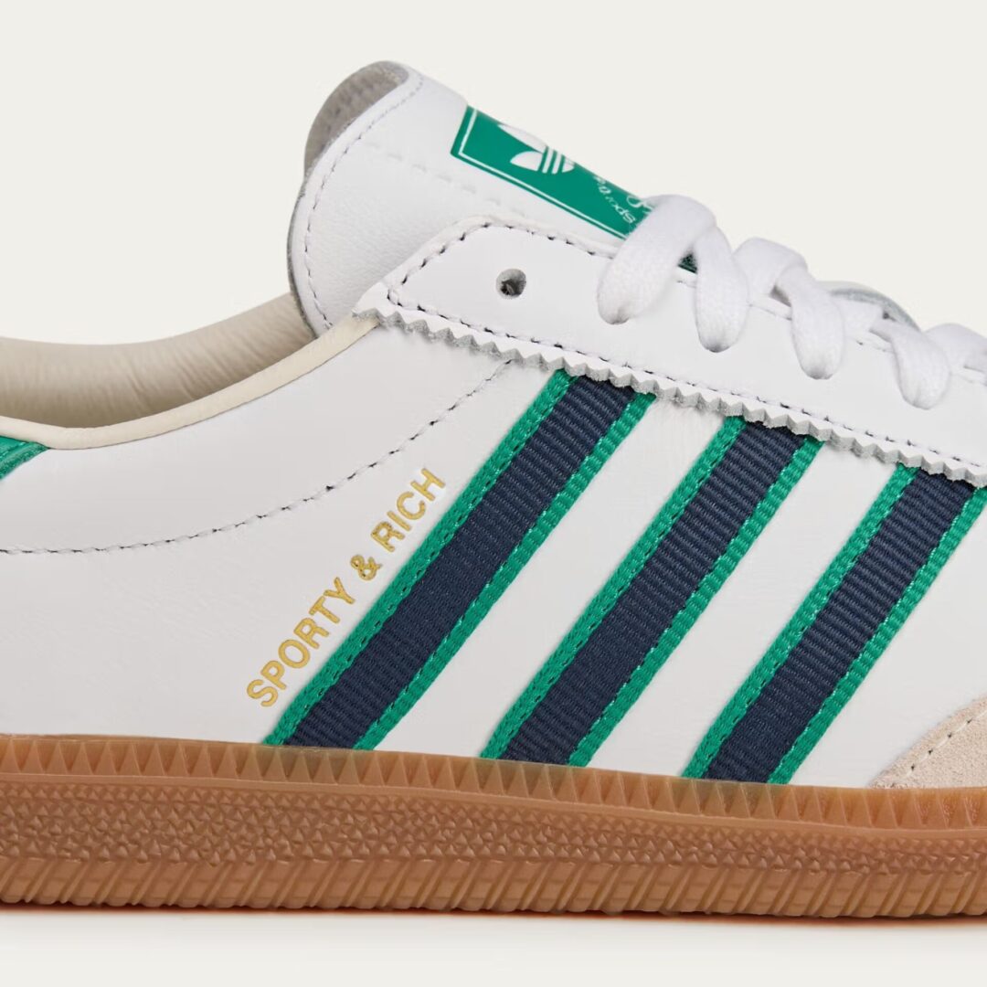【2025年 夏 発売予定】SPORTY & RICH × adidas Originals SAMBA “Footwear White/Green/Off White” (スポーティーアンドリッチ アディダス オリジナルス サンバ) [JQ1353]