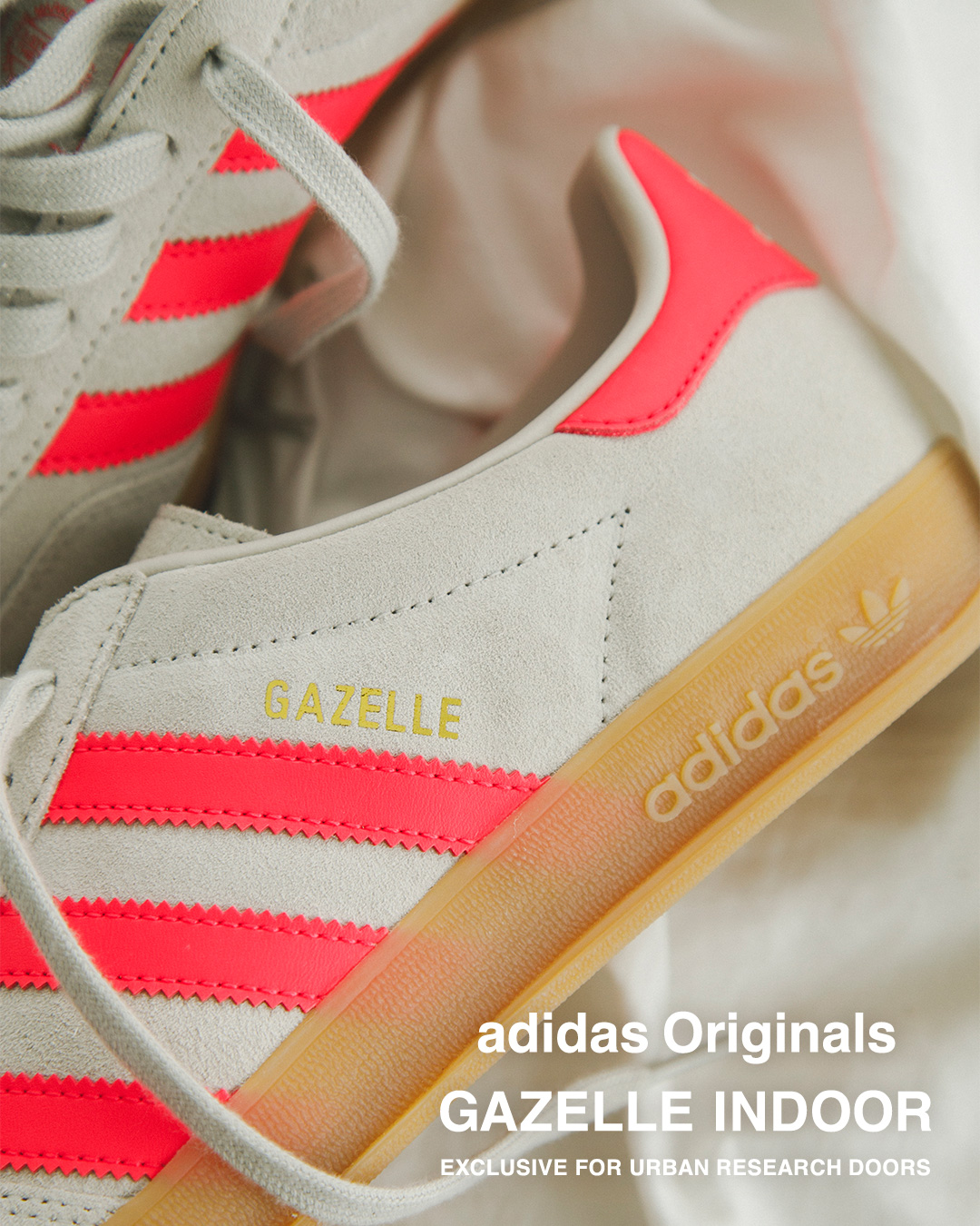 URBAN RESEARCH DOORS EXCLUSIVE「adidas Originals GAZELLE INDOOR "Beige/Lucid Red"」が2025年 7/25 発売 (プーマ アーバンリサーチ ドアーズ アディダス オリジナルス ガゼル) [JR3840]