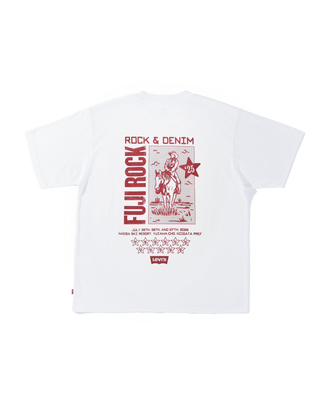 Levi’s × FUJI ROCK FESTIVAL 25 オフィシャルTシャツが2025年 7/4 & 7/5 発売 (リーバイス フジロック・フェスティバル)