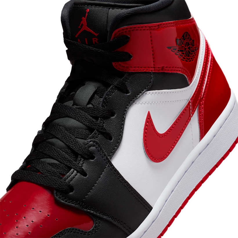 【2025年 発売予定】NIKE AIR JORDAN 1 MID “Black/Patent Varsity Red” (ナイキ エア ジョーダン 1 ミッド “ブラック/パテント バーシティレッド”) [HV4091-006]