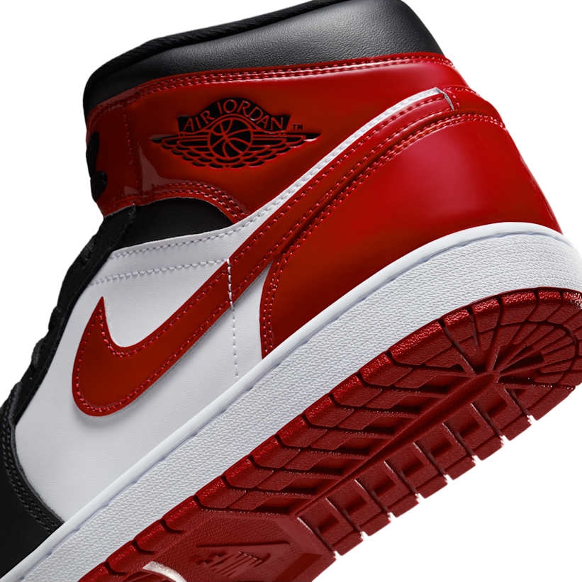 【2025年 発売予定】NIKE AIR JORDAN 1 MID “Black/Patent Varsity Red” (ナイキ エア ジョーダン 1 ミッド “ブラック/パテント バーシティレッド”) [HV4091-006]