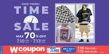 【最大 70% OFF】「FREAK’S STORE/Daytona Park」にて「TIME SALE」が7/10 00:00〜7/13 23:59 まで開催 (フリークスストア デイトナパーク)