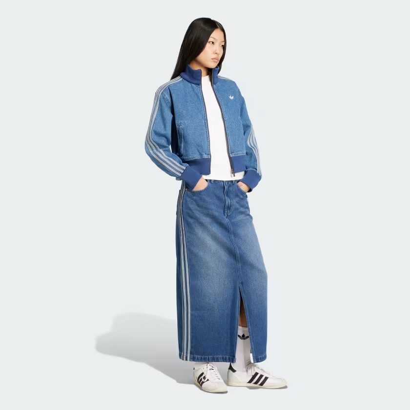 デニム素材を使用した「アディダス アディカラー」”トラックトップ・パンツ・ペンシルスカート”が2025年 7/11 発売 (adidas Adicolor Denim track top pants)