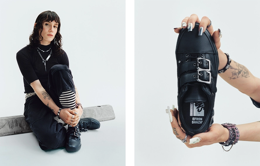 【2025年 9/11 発売】「Efron Danzig」シグネチャーモデル VANS PREMIUM OLD SKOOL BUCKLE (エフロン・ダンジグ バンズ プレミアム オールドスクール バックル) [VN000EEDBLK]