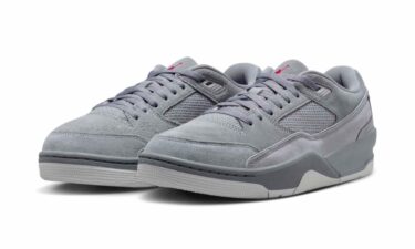 【2025年 発売予定】NIKE JORDAN FLIGHT COURT “Wolf Grey/Cool Grey/University Red” (ナイキ ジョーダン フライト コート “グレー/レッド”) [HF3255-007]