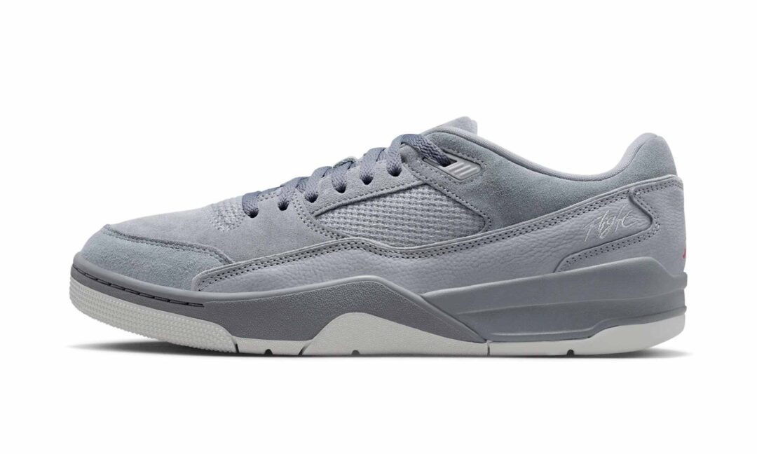【2025年 発売予定】NIKE JORDAN FLIGHT COURT “Wolf Grey/Cool Grey/University Red” (ナイキ ジョーダン フライト コート “グレー/レッド”) [HF3255-007]