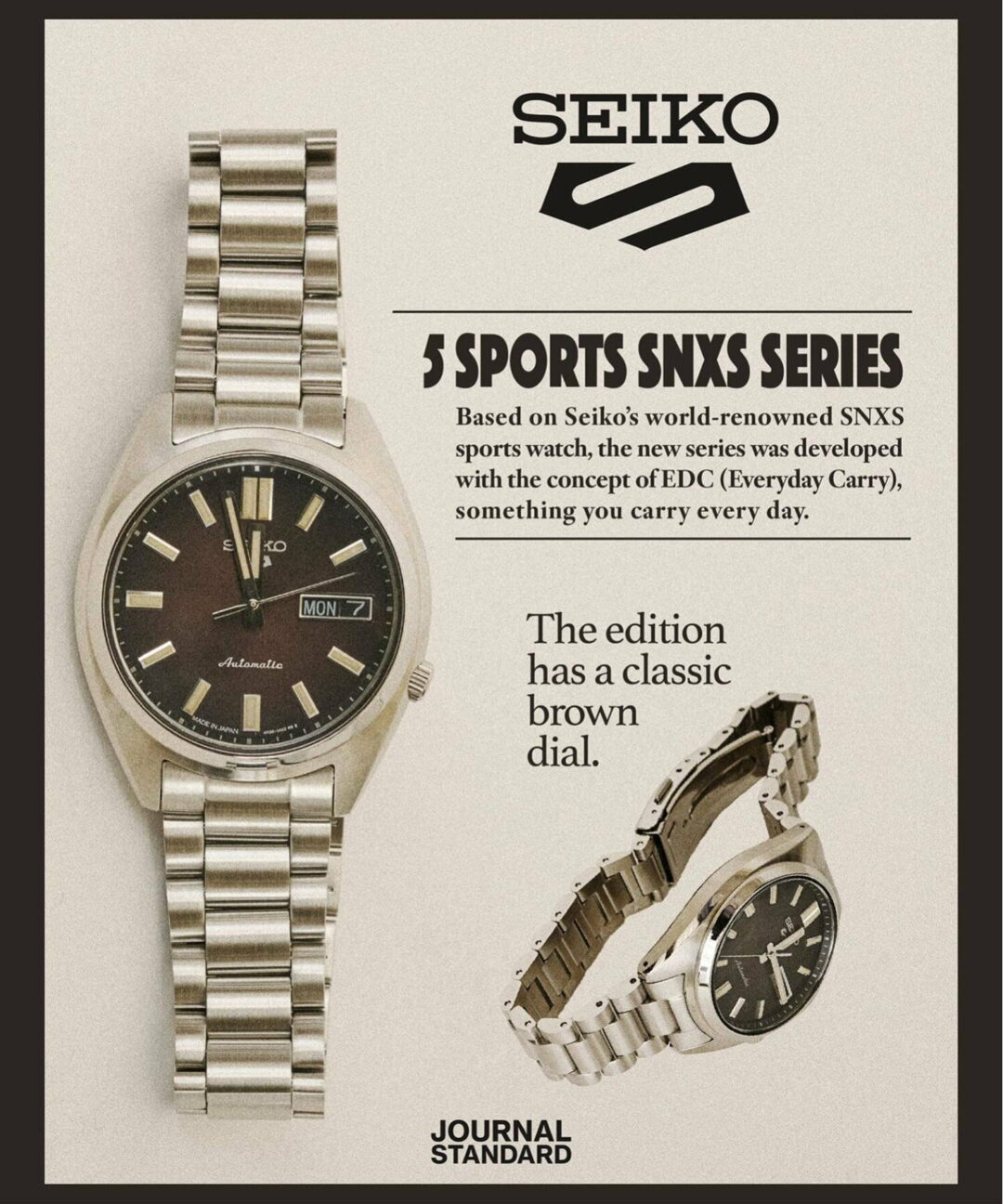 JOURNAL STANDARD × SEIKO 5 SPORTS SNXS LIMITEDが2025年 9月初旬 発売 (セイコー ジャーナルスタンダード)