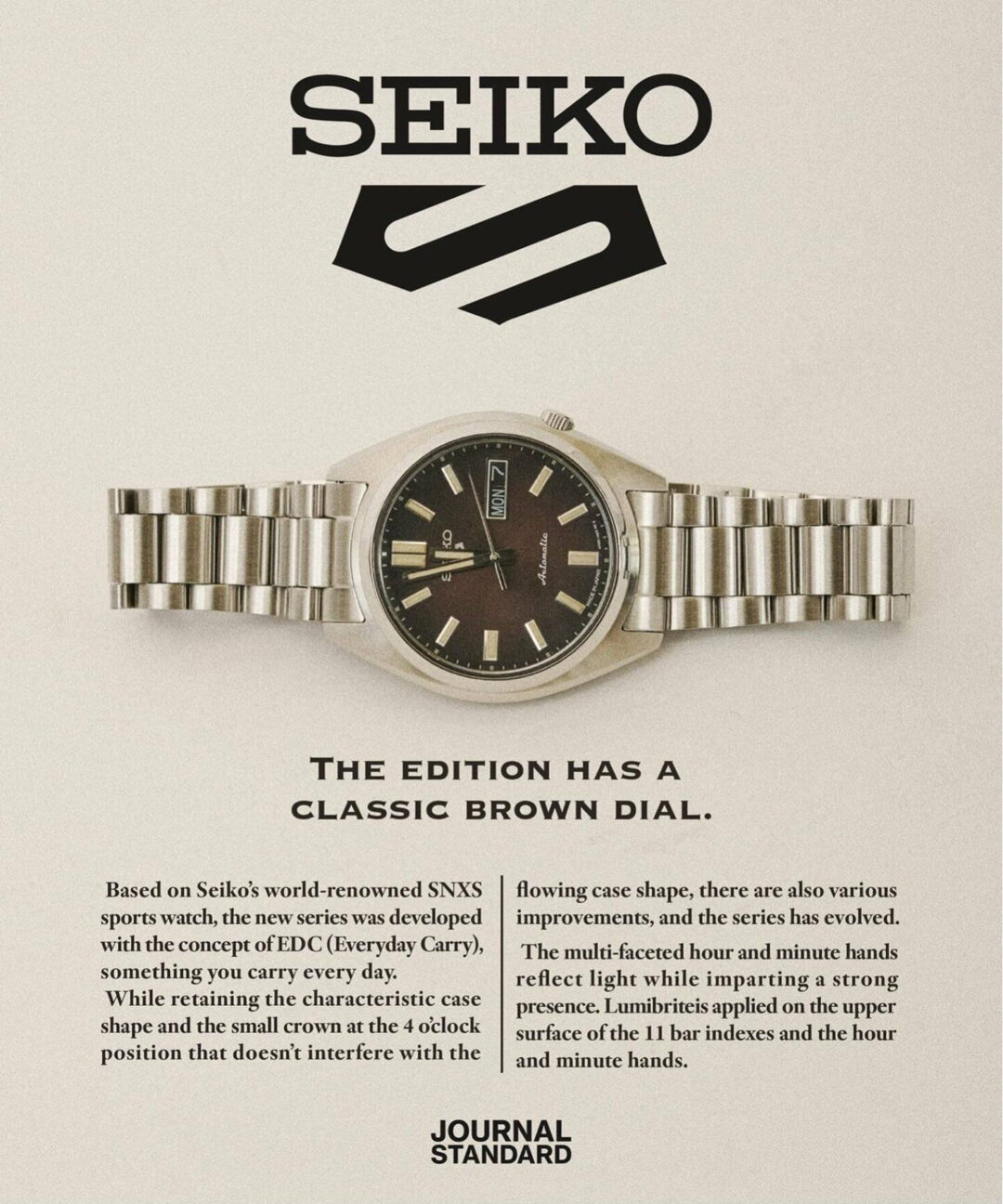 JOURNAL STANDARD × SEIKO 5 SPORTS SNXS LIMITEDが2025年 9月初旬 発売 (セイコー ジャーナルスタンダード)