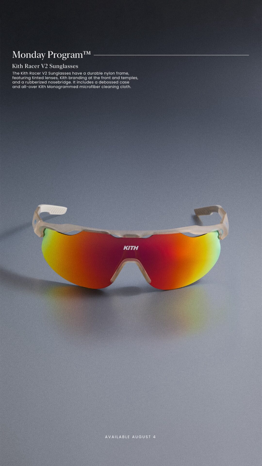 【Kith Racer V2 Sunglasses】MONDAY PROGRAMが国内 2025年 8/4 発売 (キス 2025年 春夏)