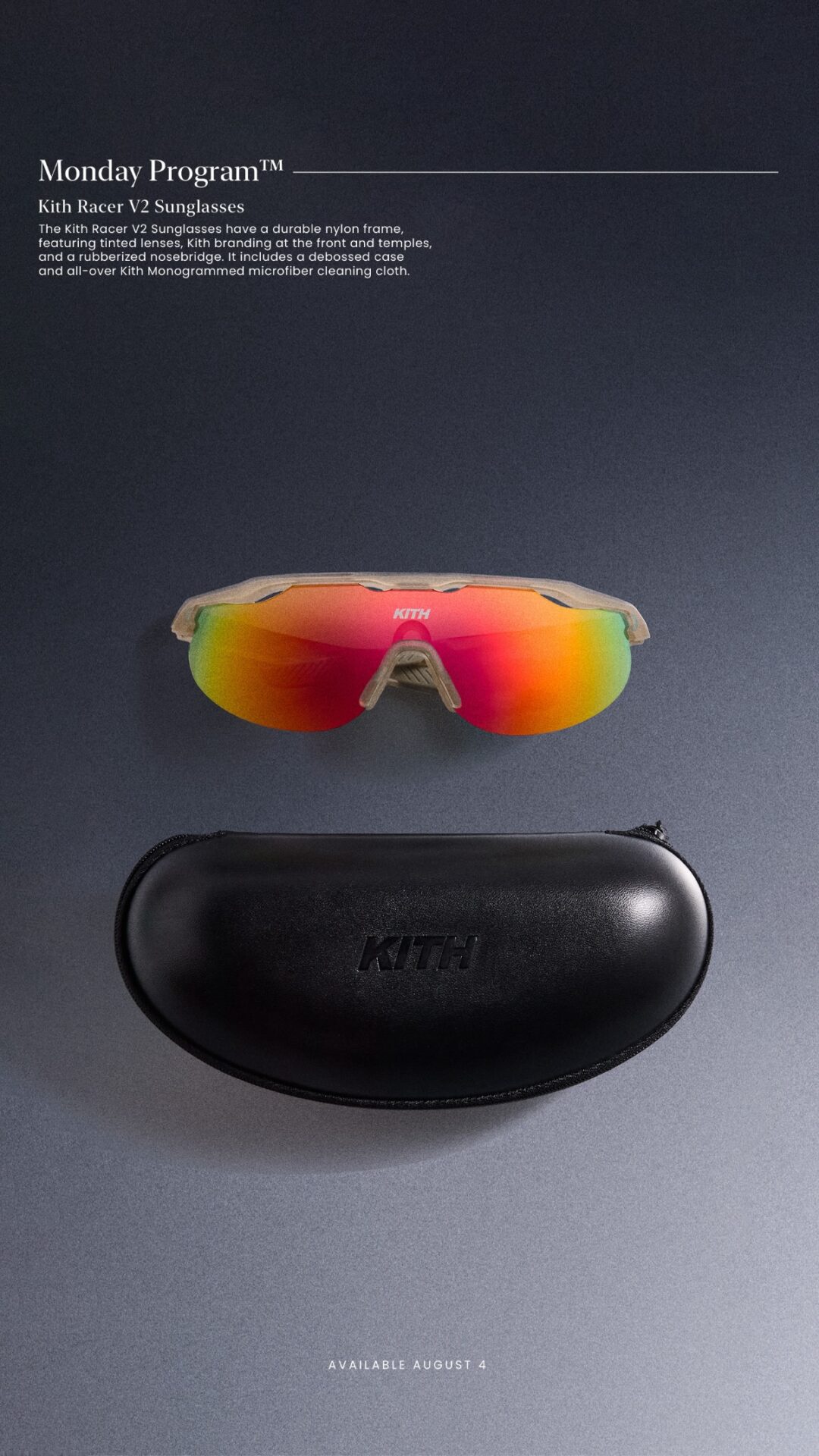 【Kith Racer V2 Sunglasses】MONDAY PROGRAMが国内 2025年 8/4 発売 (キス 2025年 春夏)