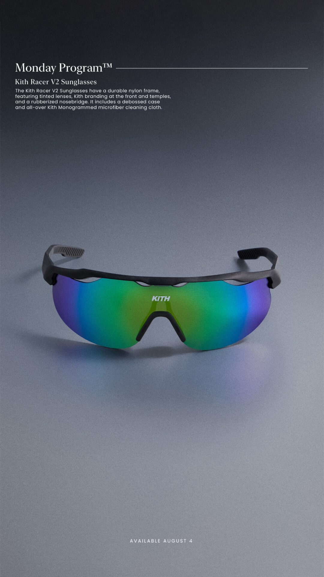 【Kith Racer V2 Sunglasses】MONDAY PROGRAMが国内 2025年 8/4 発売 (キス 2025年 春夏)