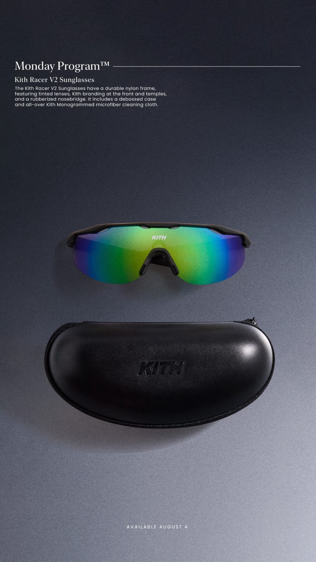 【Kith Racer V2 Sunglasses】MONDAY PROGRAMが国内 2025年 8/4 発売 (キス 2025年 春夏)