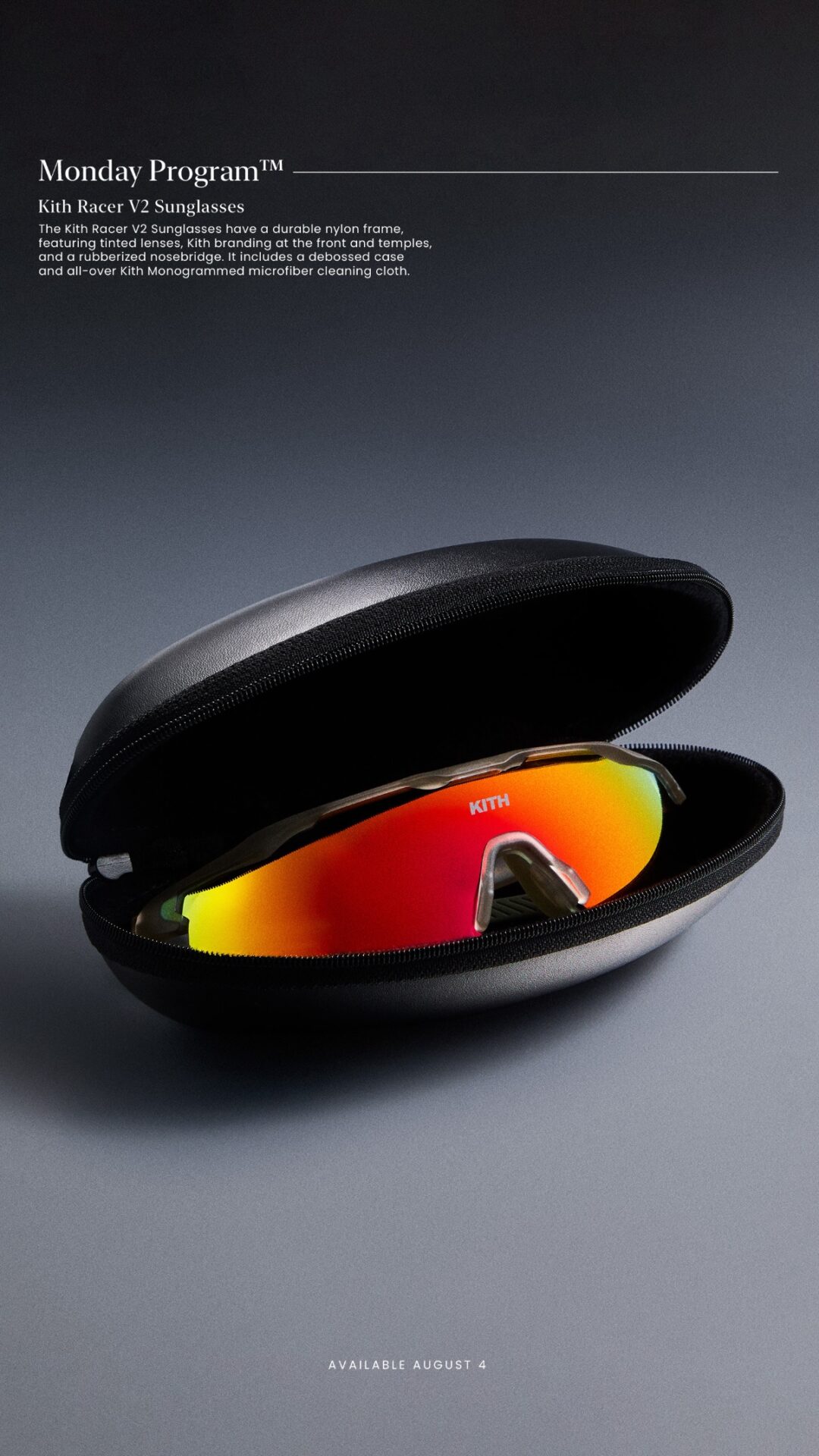 【Kith Racer V2 Sunglasses】MONDAY PROGRAMが国内 2025年 8/4 発売 (キス 2025年 春夏)