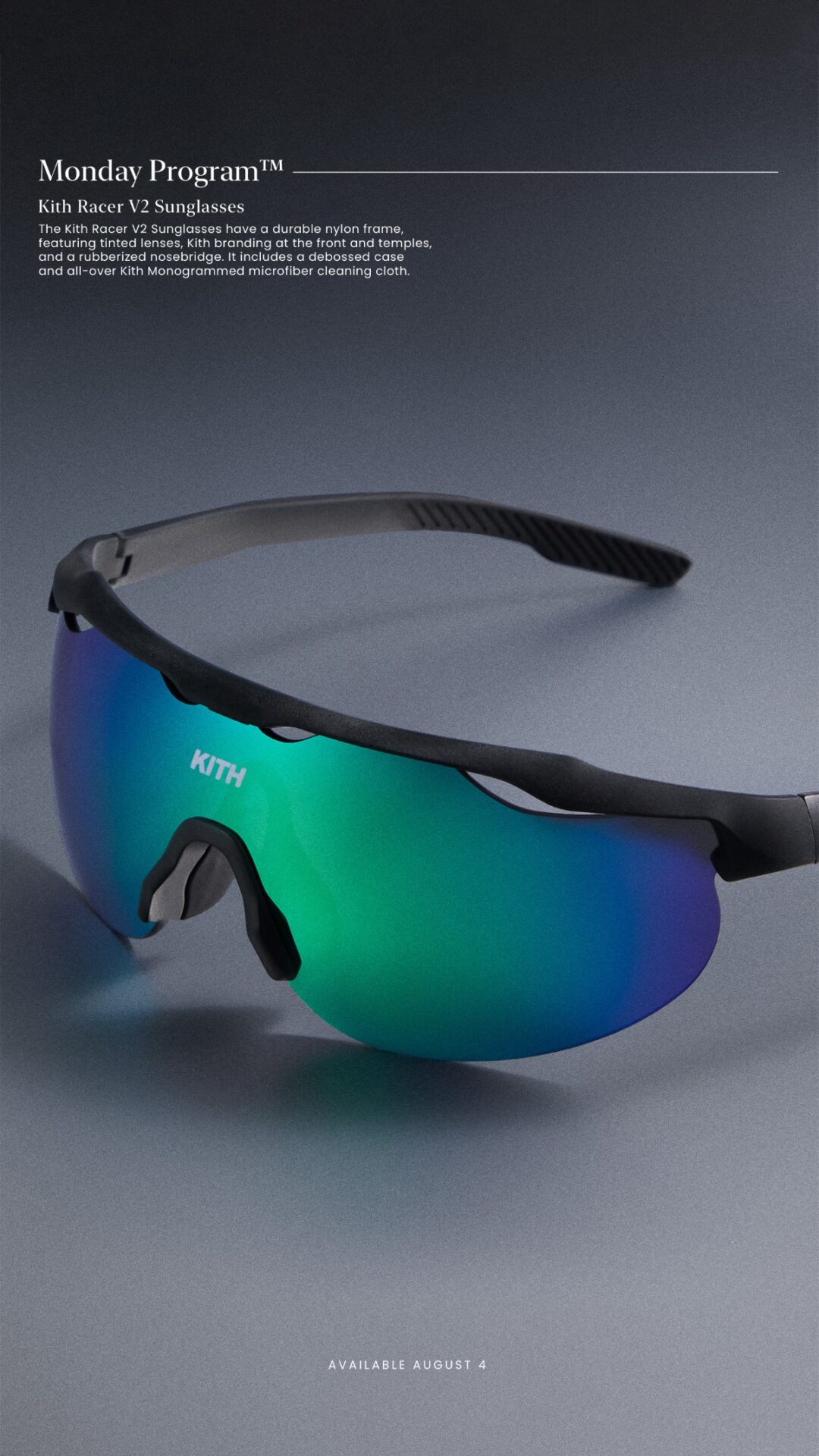 【Kith Racer V2 Sunglasses】MONDAY PROGRAMが国内 2025年 8/4 発売 (キス 2025年 春夏)
