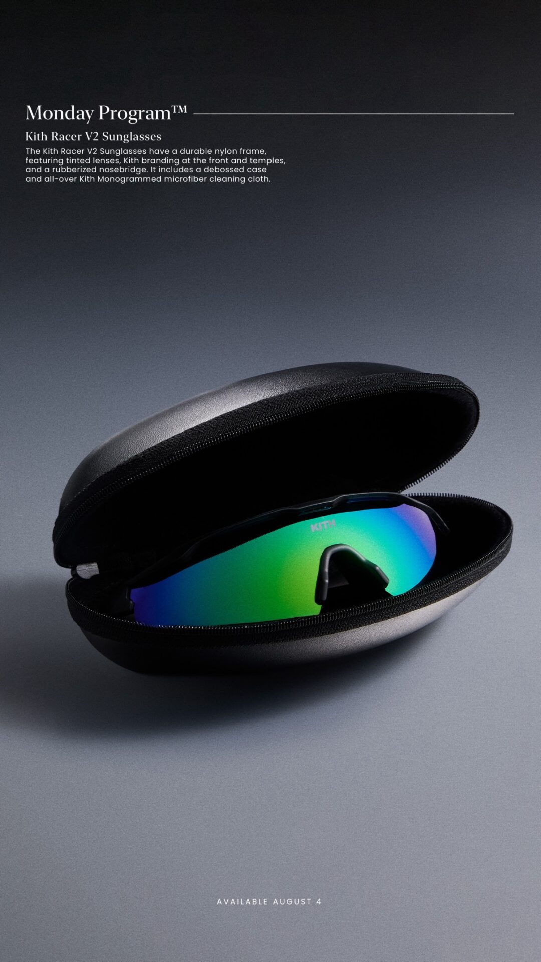 【Kith Racer V2 Sunglasses】MONDAY PROGRAMが国内 2025年 8/4 発売 (キス 2025年 春夏)