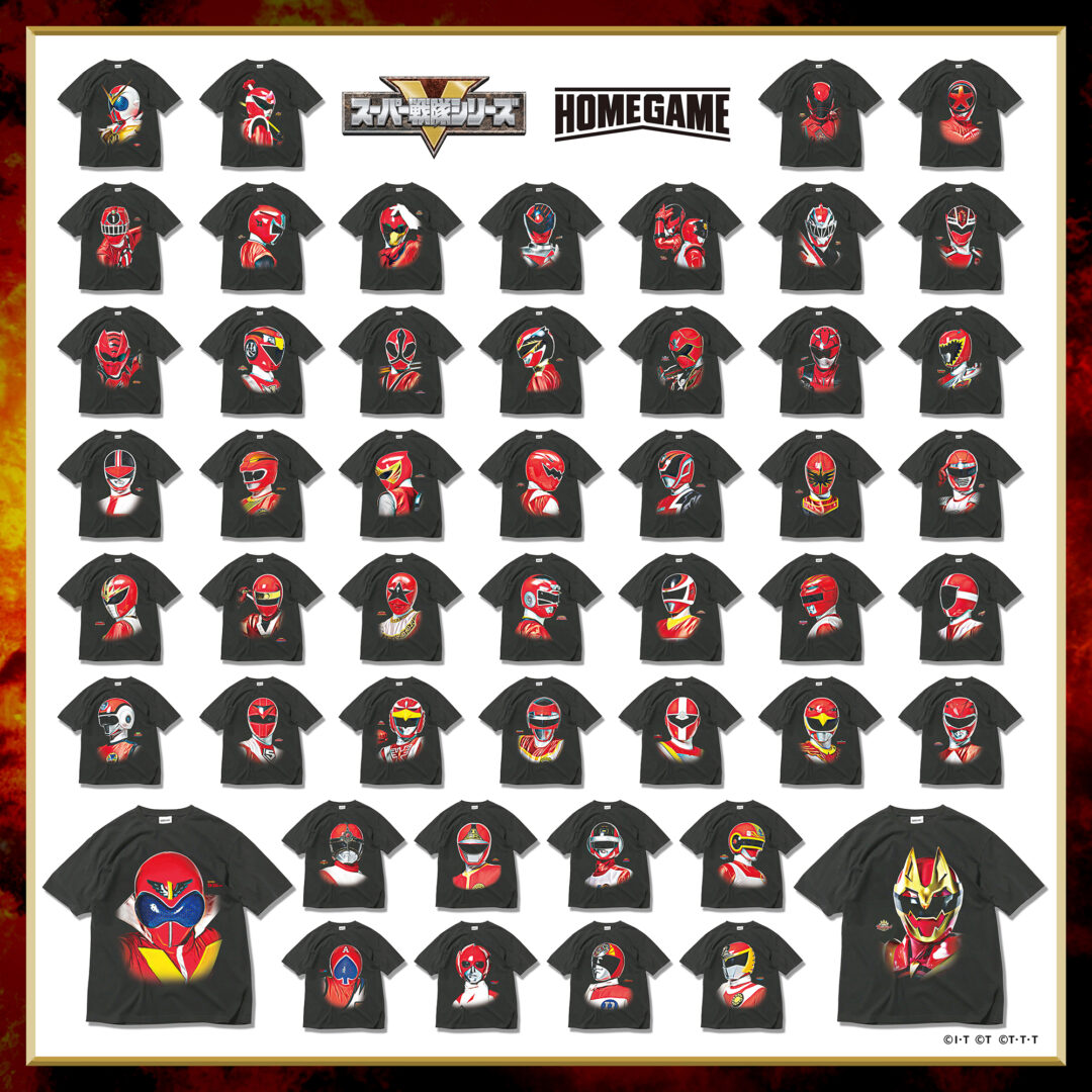 HOMEGAME × スーパー戦隊シリーズ50周年記念 コラボTEEが2025年 9/5 発売 (ホームゲーム SUPER SENTAI POWER RANGERS 50th)