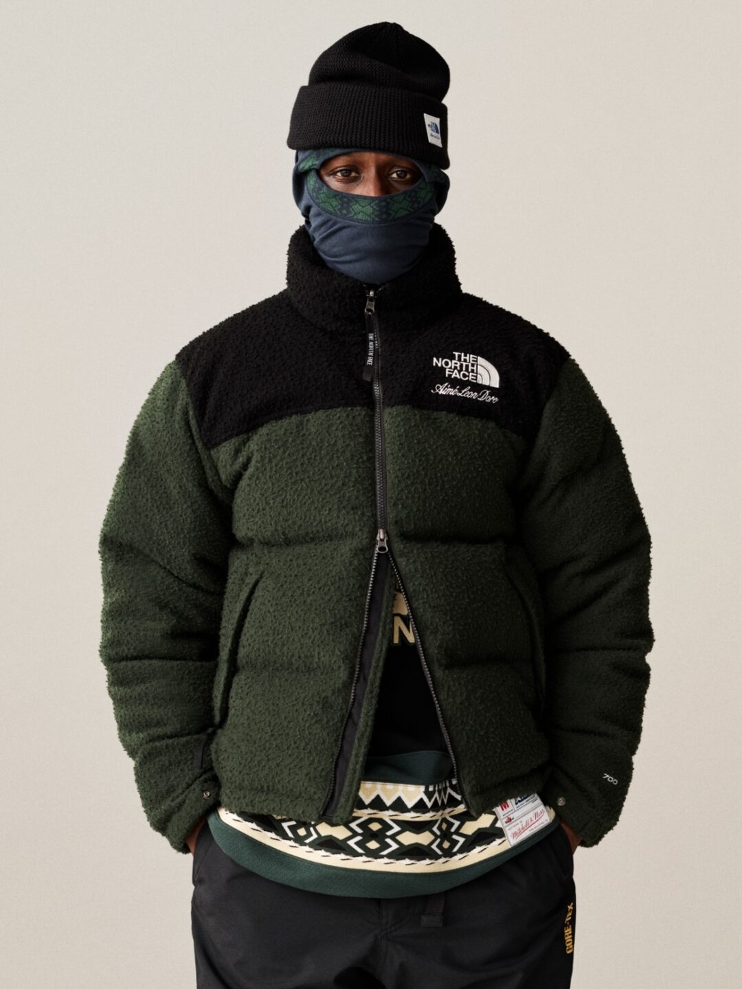 り*ち様 Aimé Leon Dore ダウンジャケット23AW　ブラック Aime Leon Dore Woolrich Hooded Down Coat new york