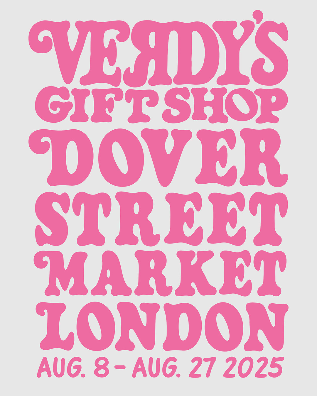 DOVER STREET MARKETにてVERDY’S GIFT SHOPが2025年 8/8 & 8/11 登場 (ドーバーストリートマーケット ヴェルディ ギフトショップ ガールズ ドント クライ ウェイステッド ユース)