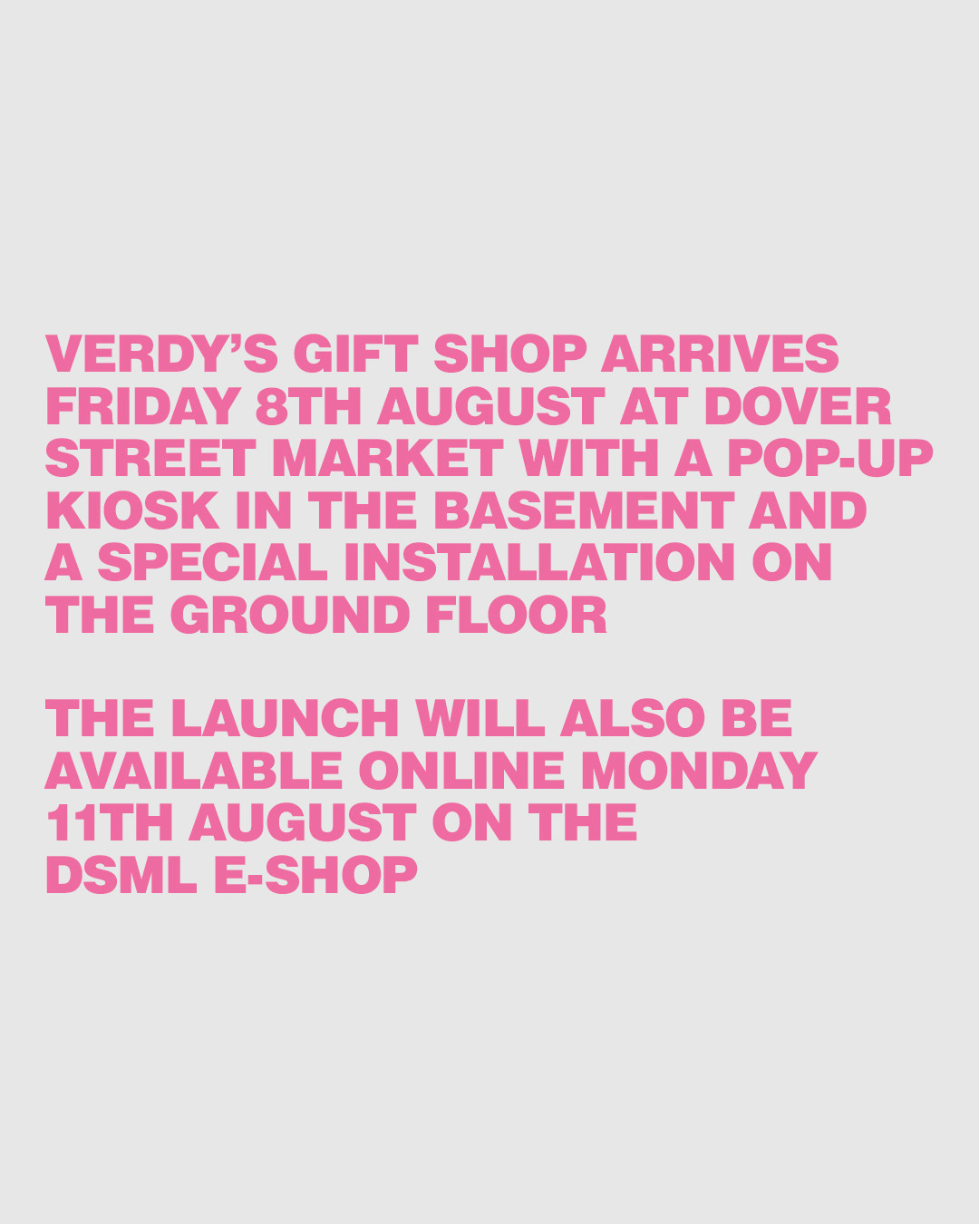 DOVER STREET MARKETにてVERDY’S GIFT SHOPが2025年 8/8 & 8/11 登場 (ドーバーストリートマーケット ヴェルディ ギフトショップ ガールズ ドント クライ ウェイステッド ユース)