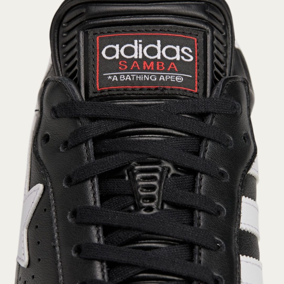 【2025年 秋 発売予定】A BATHING APE × adidas Originals SAMBA “Core Black/Footwear White” (ア ベイシング エイプ アディダス オリジナルス サンバ “ブラック/ホワイト”) [JR9245/JR9246]