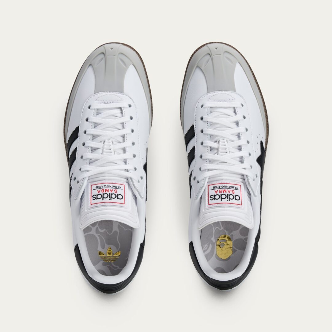 【2025年 秋 発売予定】A BATHING APE × adidas Originals SAMBA “Core Black/Footwear White” (ア ベイシング エイプ アディダス オリジナルス サンバ “ブラック/ホワイト”) [JR9245/JR9246]
