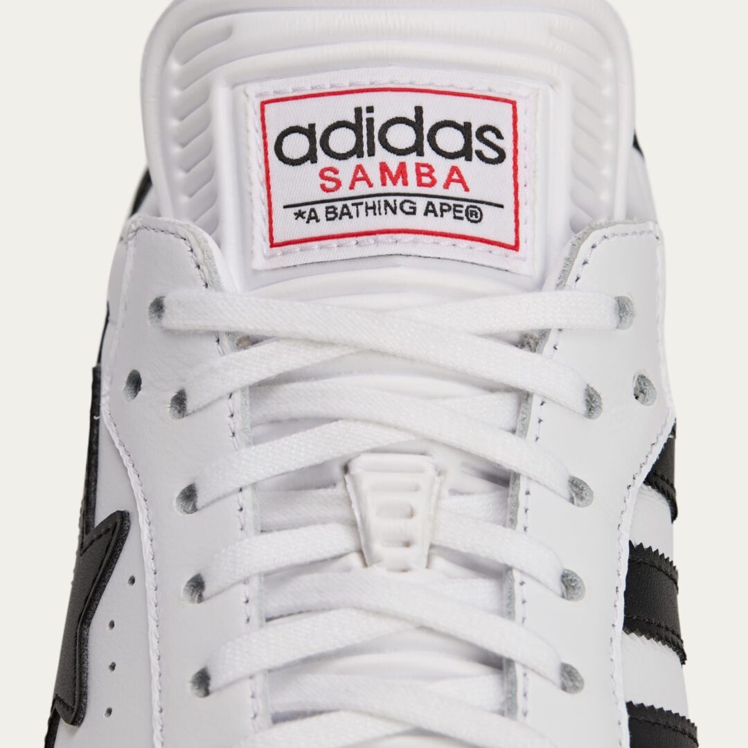 【2025年 秋 発売予定】A BATHING APE × adidas Originals SAMBA “Core Black/Footwear White” (ア ベイシング エイプ アディダス オリジナルス サンバ “ブラック/ホワイト”) [JR9245/JR9246]