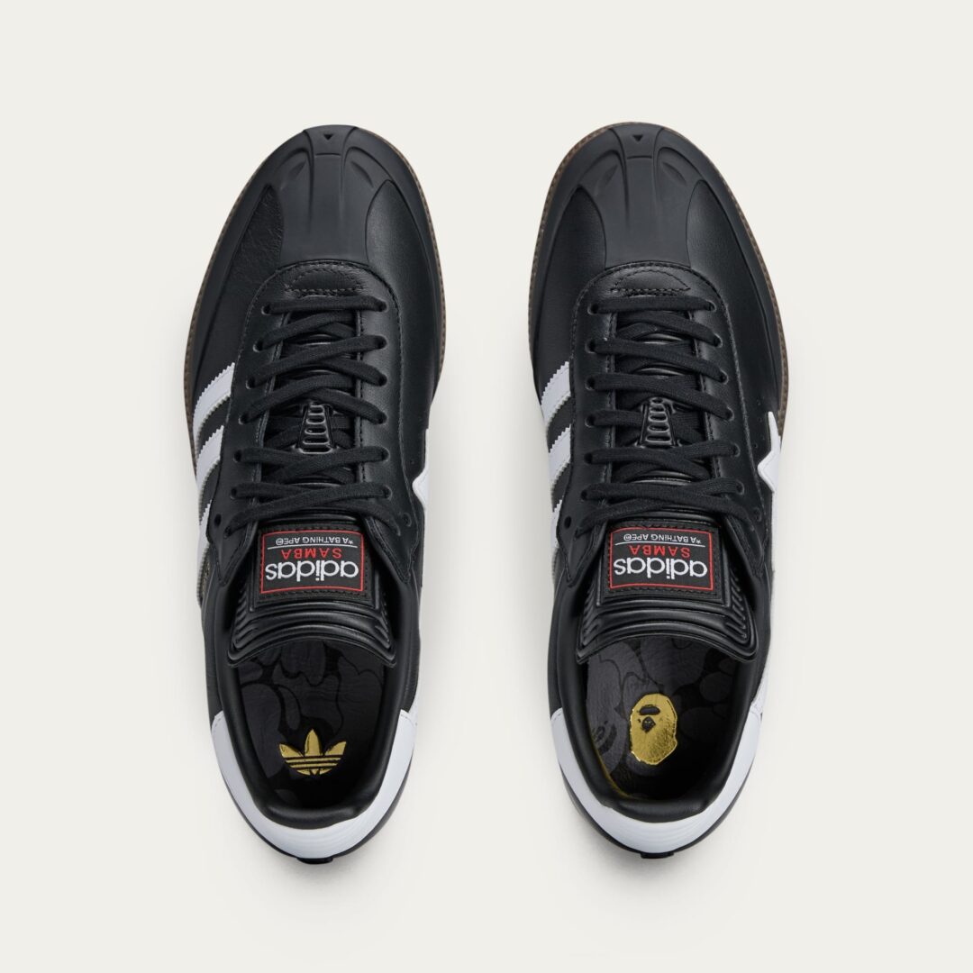 【2025年 秋 発売予定】A BATHING APE × adidas Originals SAMBA “Core Black/Footwear White” (ア ベイシング エイプ アディダス オリジナルス サンバ “ブラック/ホワイト”) [JR9245/JR9246]