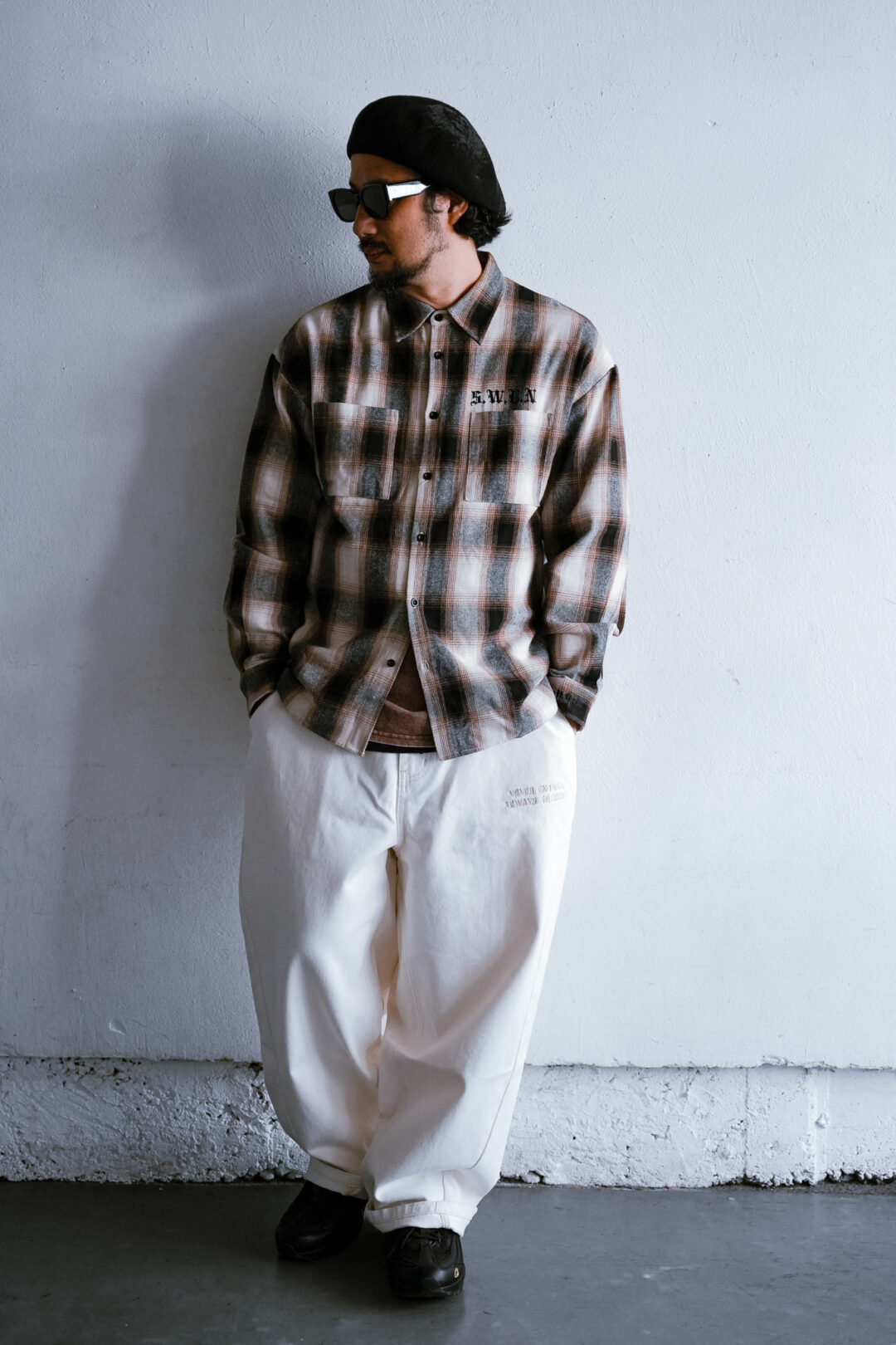 【抽選販売】S.W.U.N “Embroidered Flannel Shirts” 2カラー (エスダブルユーエヌ “エンブロイダリー フランネル シャツ”)