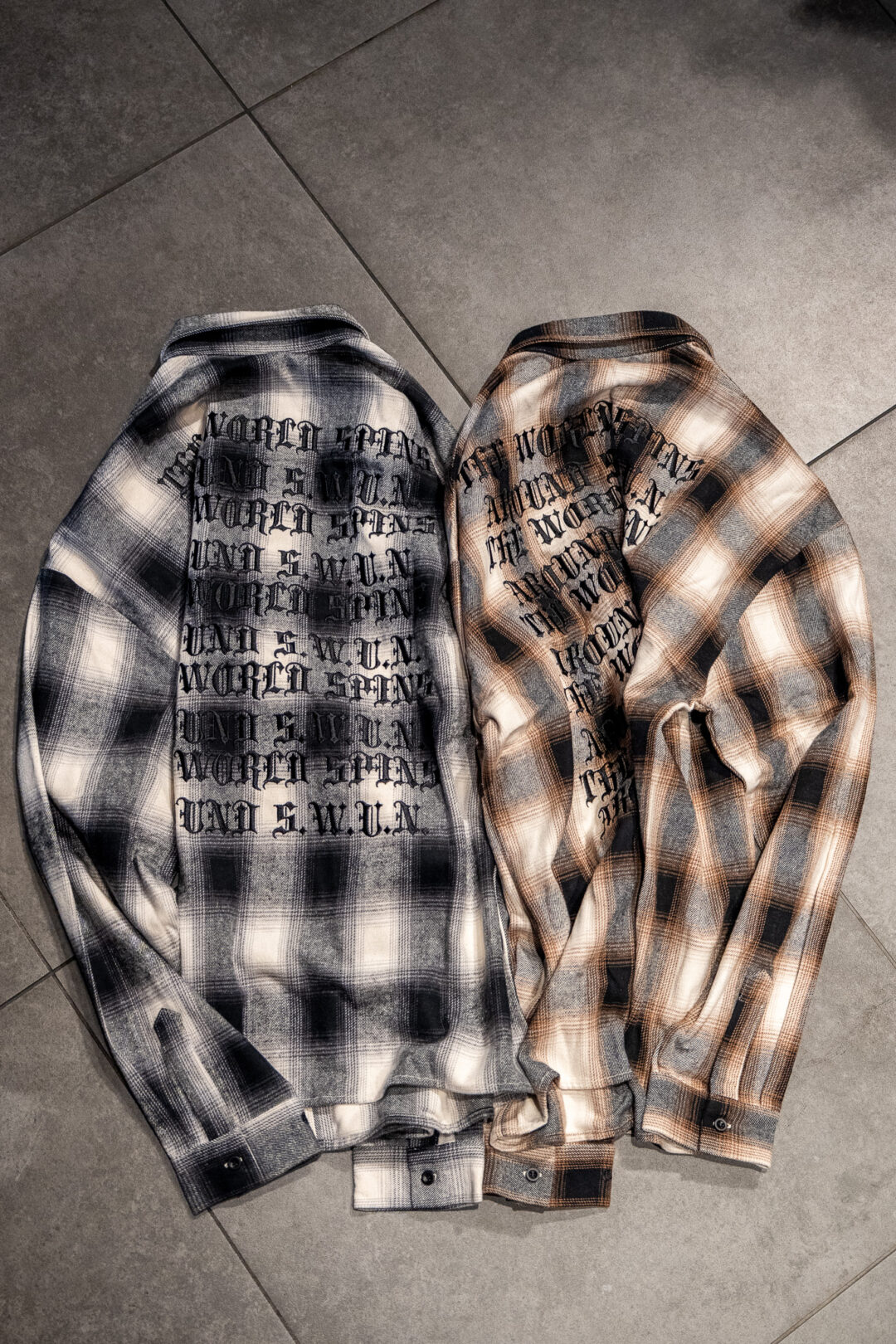 【抽選販売】S.W.U.N “Embroidered Flannel Shirts” 2カラー (エスダブルユーエヌ “エンブロイダリー フランネル シャツ”)